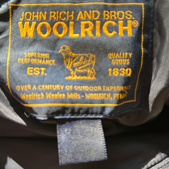 Woolrich John Rich & Bros Mens Full Zip Jacket Gray Black Stripe Outdoors LARGE - Picture 7 of 8
